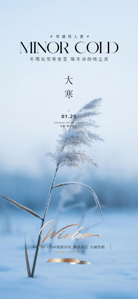 源文件下载【享设计】搜索编号：11340034871809002【地产大寒节气海报】