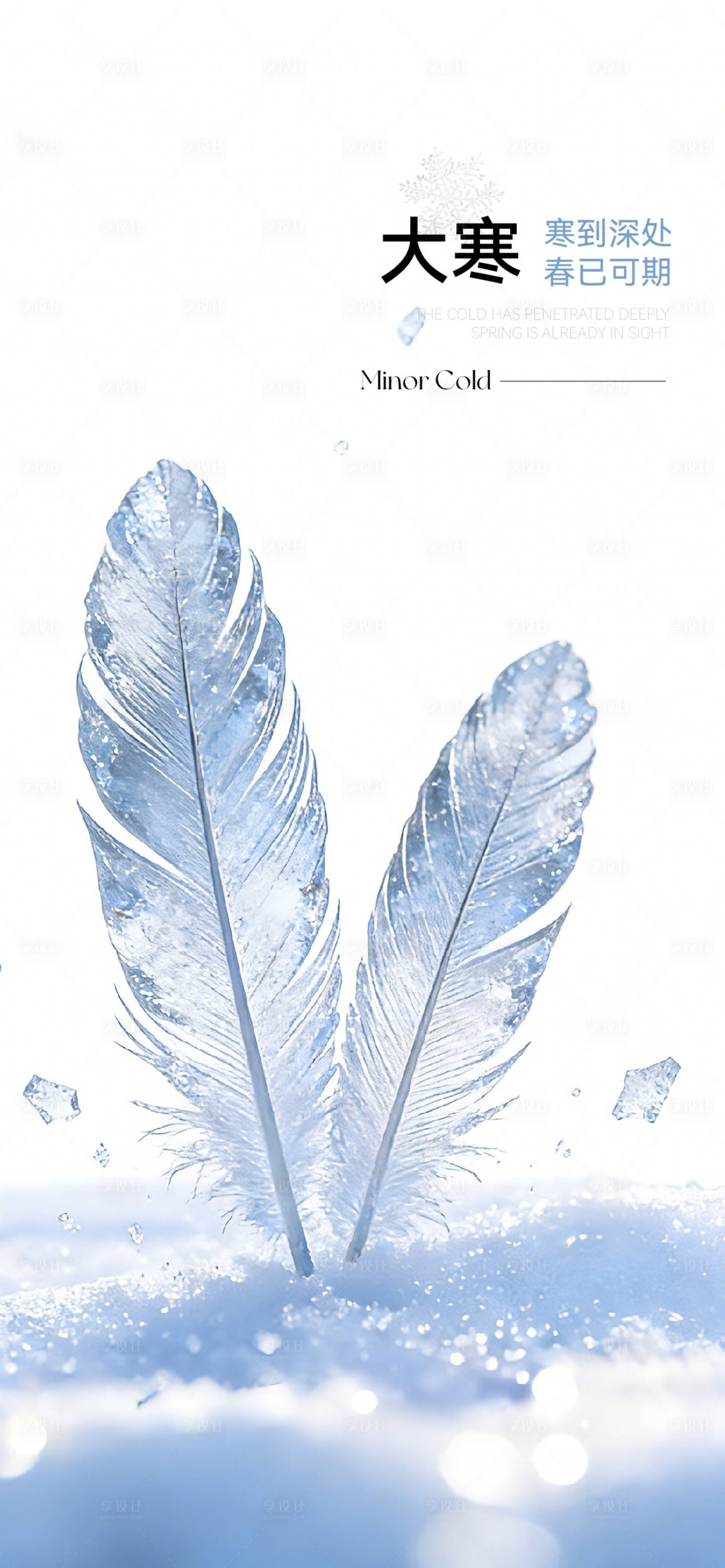 源文件下载【享设计】搜索编号：12200034894992756【大寒小寒节气通用海报】