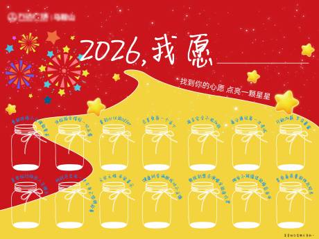 源文件下载【享设计】搜索编号：81180035232367155【新年心愿墙活动背景板】