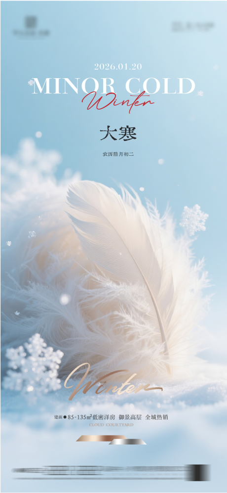 源文件下载【享设计】搜索编号：86740034876285465【大寒质感节气海报】