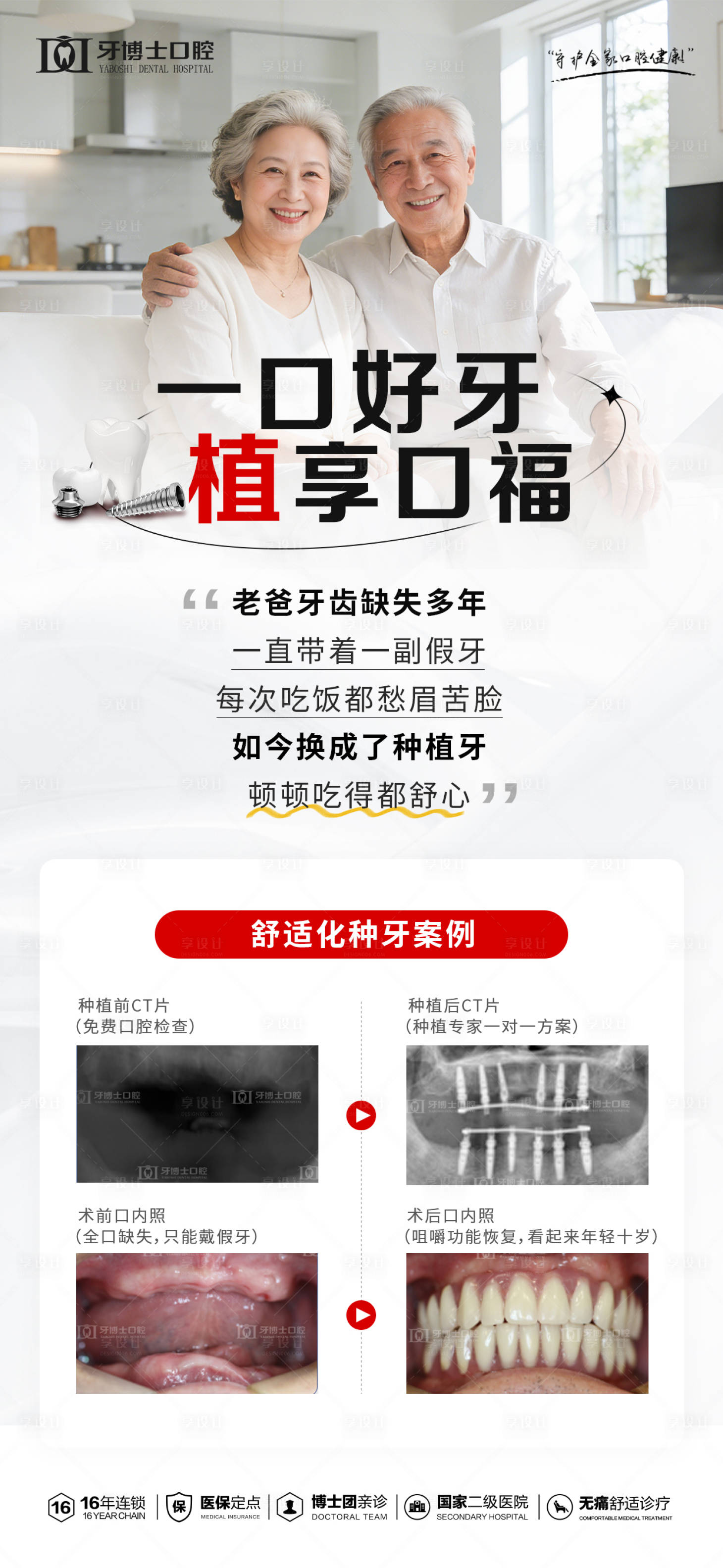 源文件下载【享设计】搜索编号：99390035033889710【种植牙案例海报】