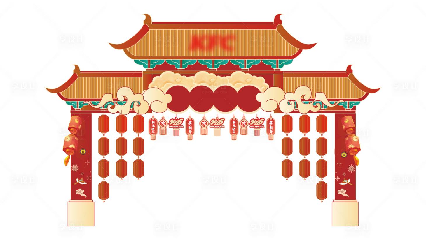 源文件下载【享设计】搜索编号：33470034836997754【古风门头 】