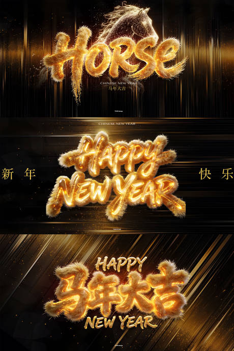 源文件下载【享设计】搜索编号：84250034841103986【新年金色毛绒质感元素】