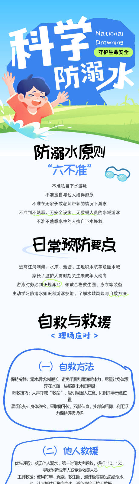 源文件下载【享设计】搜索编号：41580034927008091【防溺水安全指南长图】