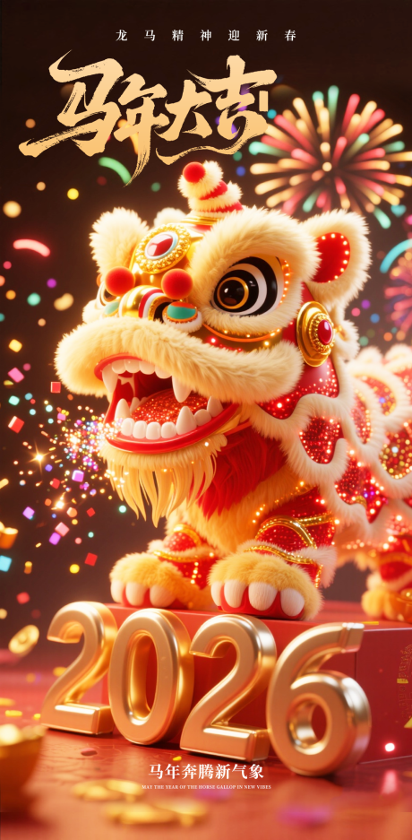 源文件下载【享设计】搜索编号：70610034807972056【马年大吉新年海报】