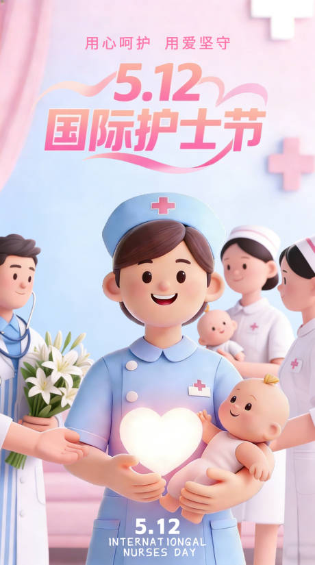 源文件下载【享设计】搜索编号：63820035284802084【C4D国际护士节海报】