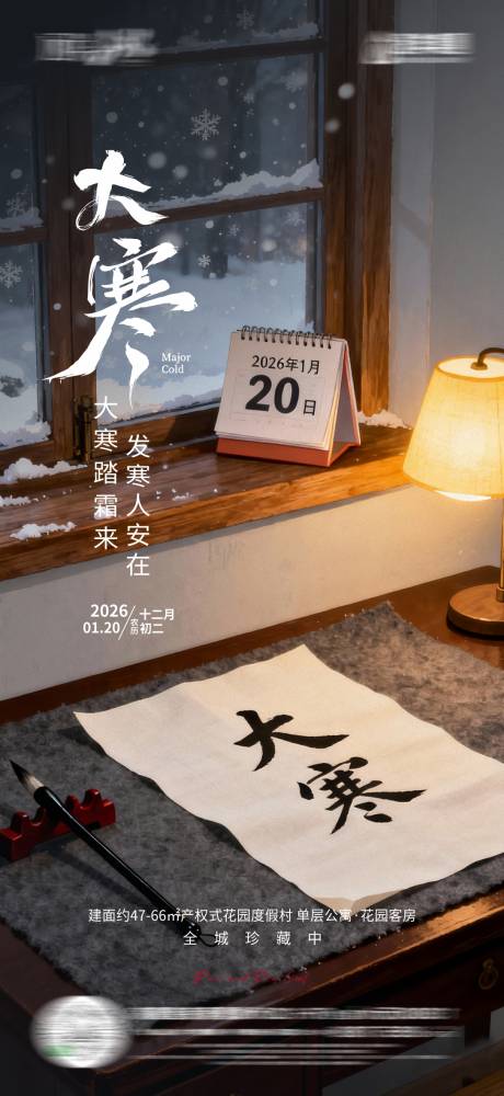 源文件下载【享设计】搜索编号：42870034979355202【大寒节气海报】