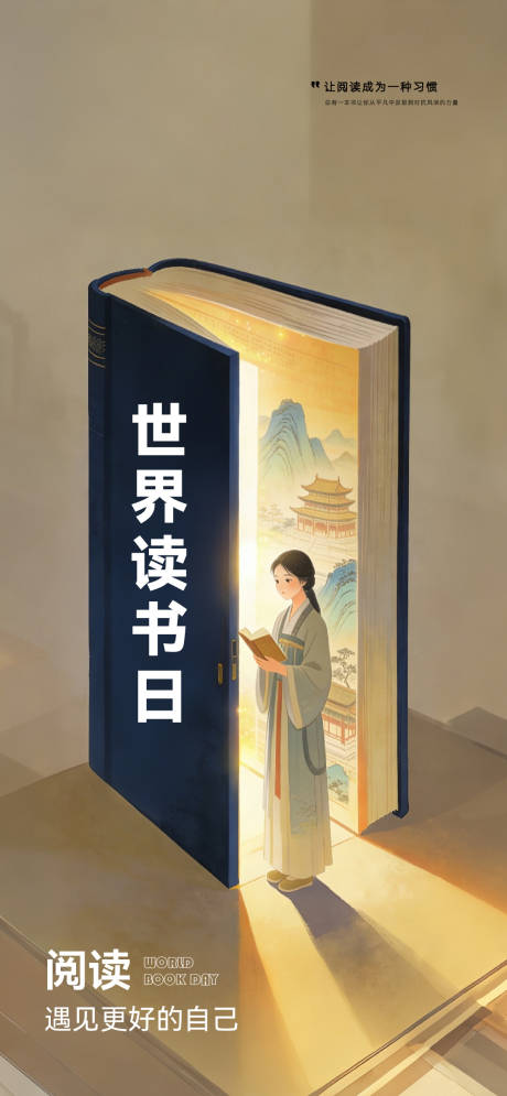 源文件下载【享设计】搜索编号：25720034907653589【世界读书日古风海报】