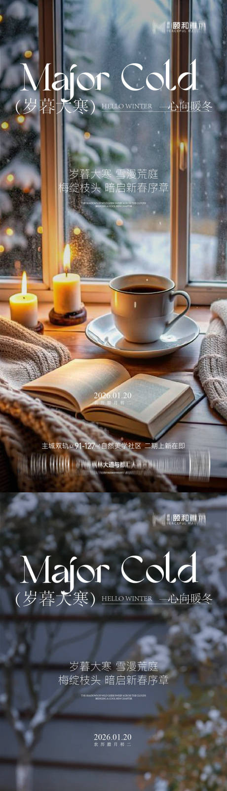 源文件下载【享设计】搜索编号：18610034998765534【大寒节气节日海报雪煮茶】