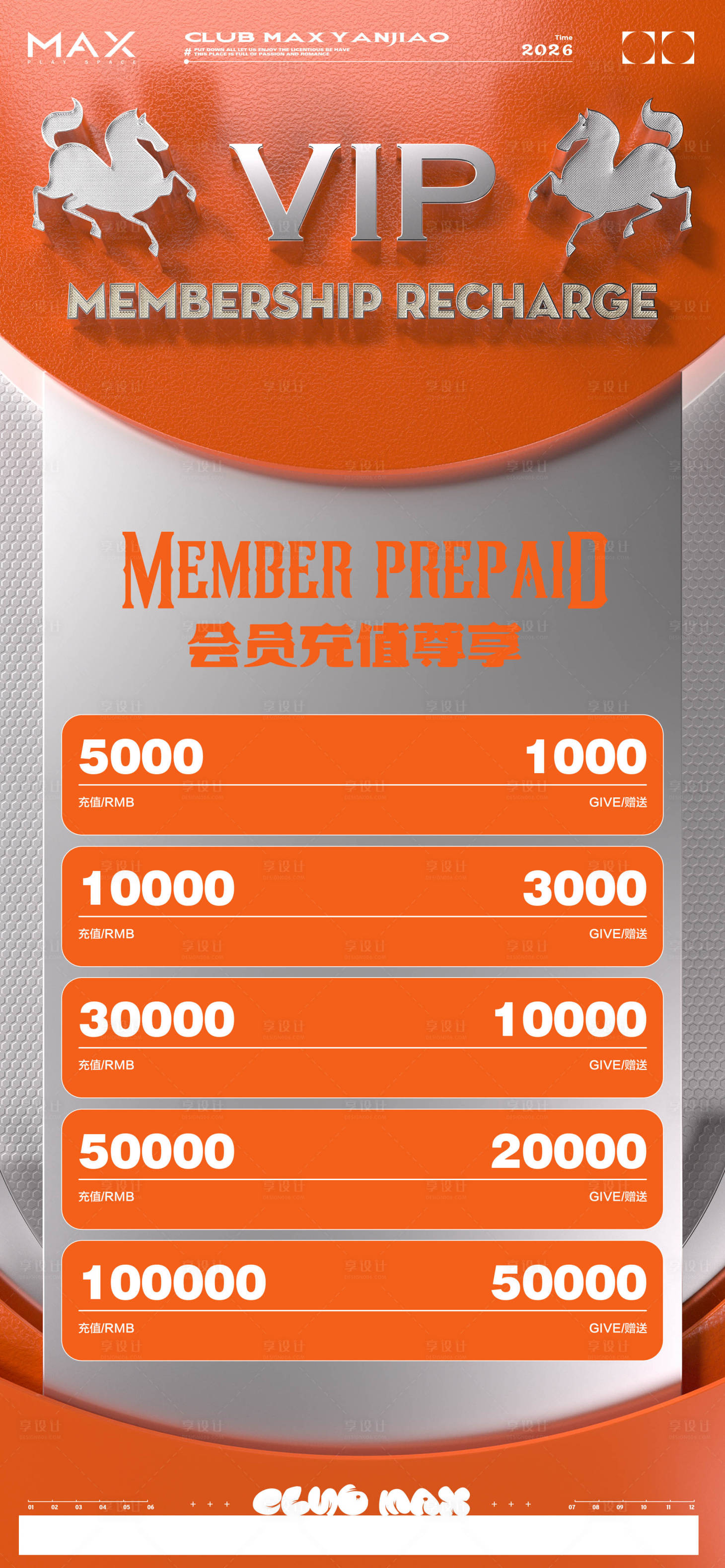 源文件下载【享设计】搜索编号：22810034942376980【酒吧会员充值海报】