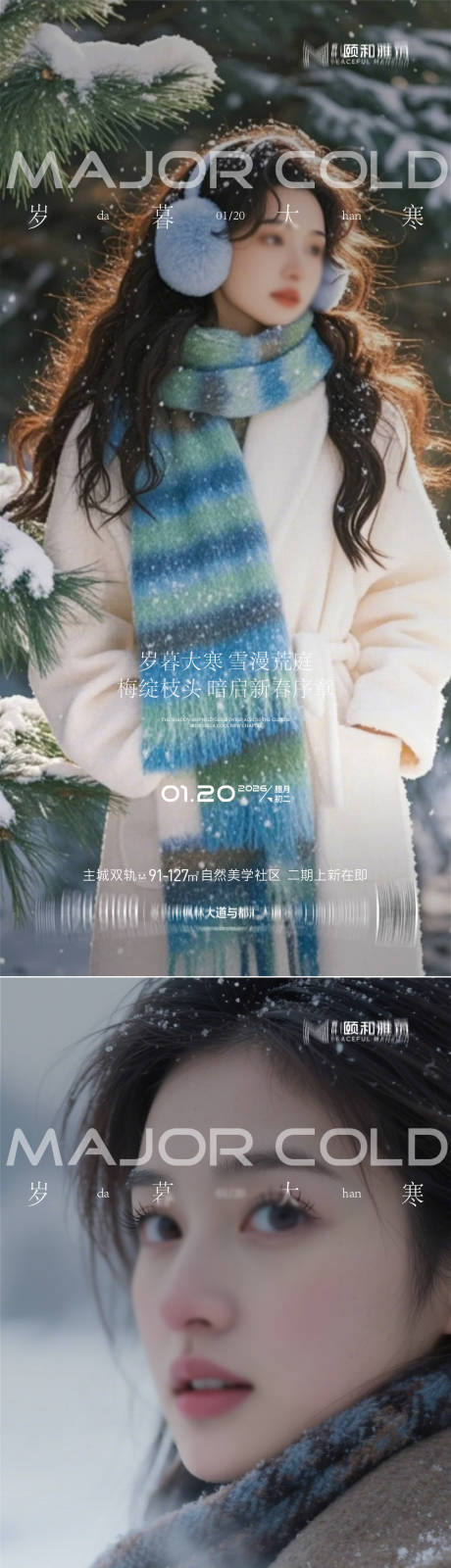 源文件下载【享设计】搜索编号：30170034998569657【大寒节气节日海报雪医美美容】