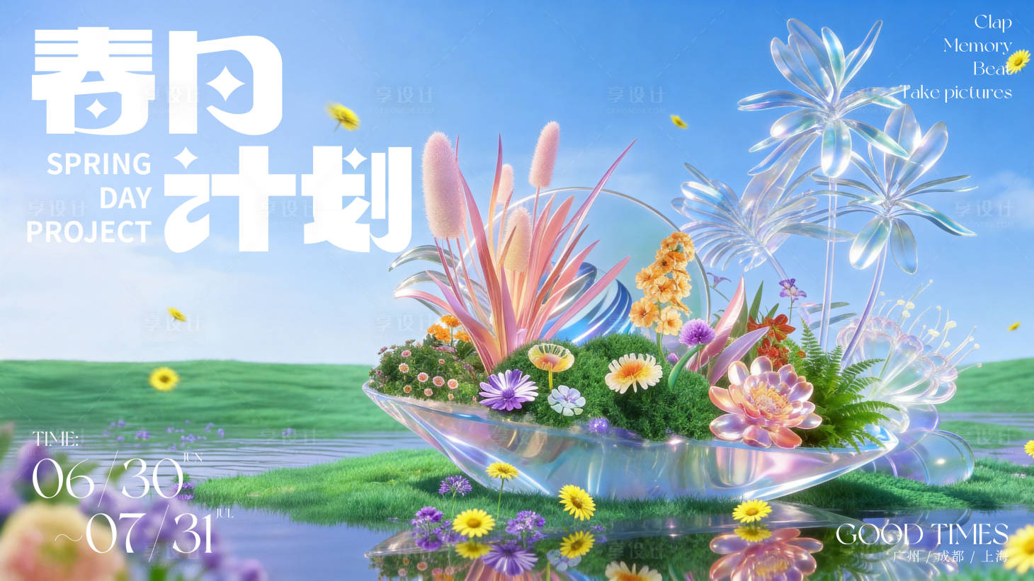 源文件下载【享设计】搜索编号：83280035044415652【春日计划主画面】