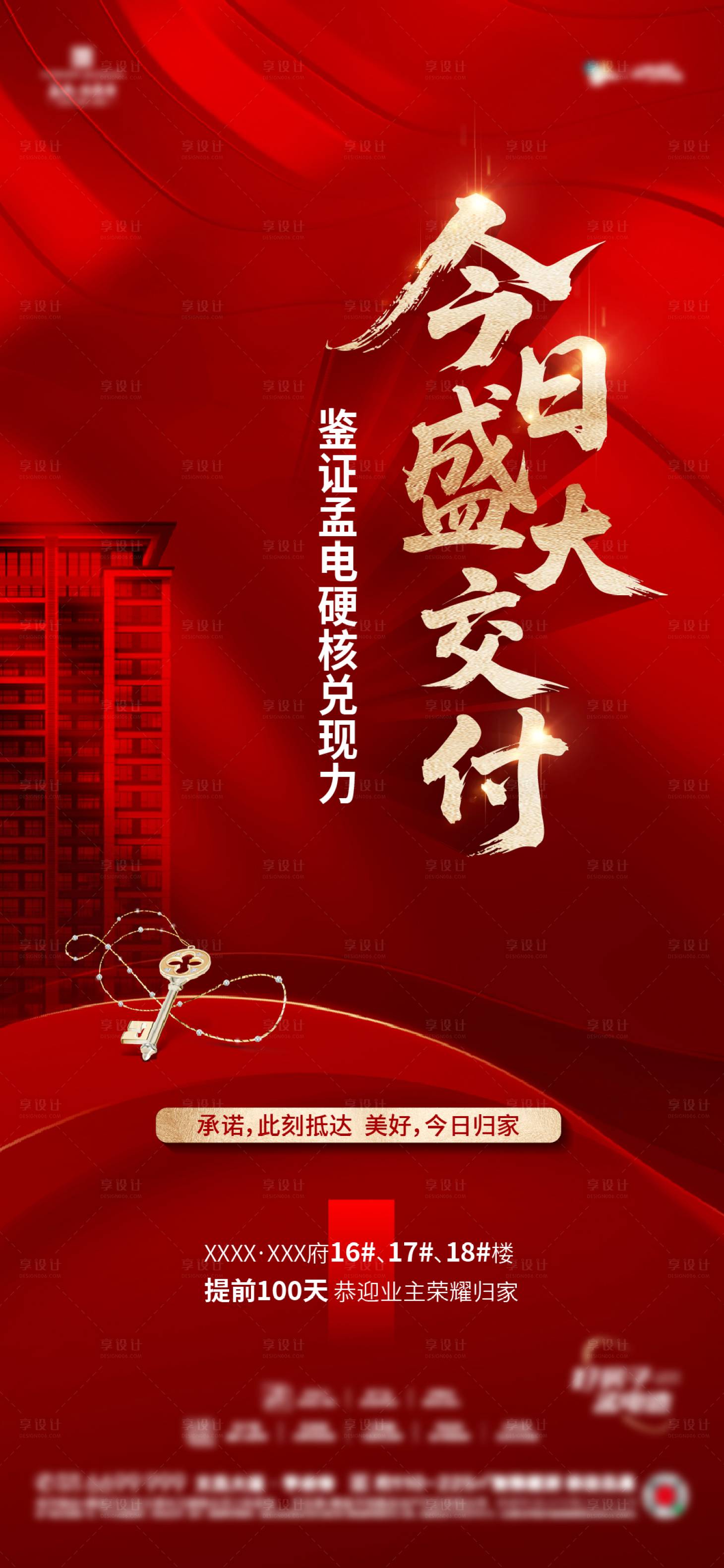 源文件下载【享设计】搜索编号：60550035298797425【地产交房海报】