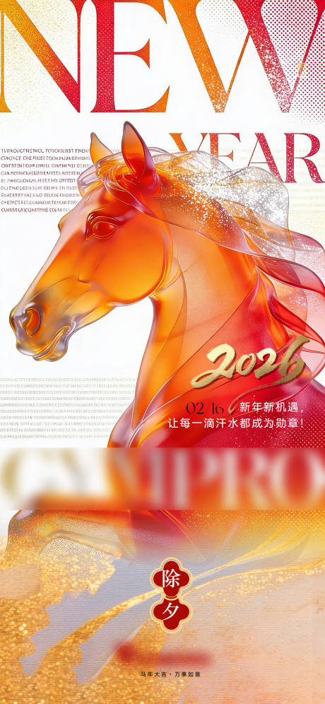 源文件下载【享设计】搜索编号：12630034927547579【马年除夕海报】