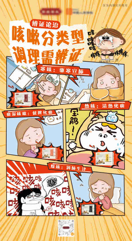 源文件下载【享设计】搜索编号：57220034980475794【咳嗽海报（漫画风）】
