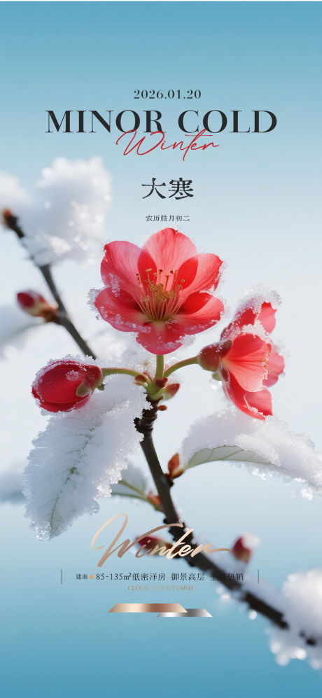 源文件下载【享设计】搜索编号：77180034904626142【大寒质感节气海报】