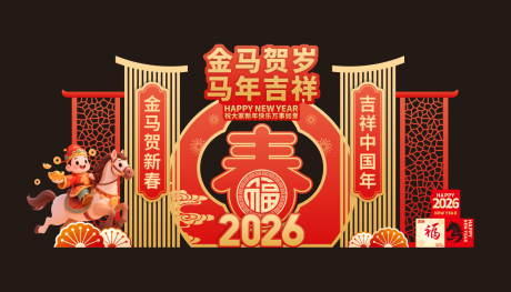 源文件下载【享设计】搜索编号：47790035086911261【马年新春美陈堆头】