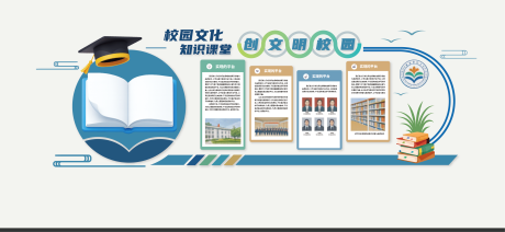 源文件下载【享设计】搜索编号：40270035056217692【学院学校文化墙  】