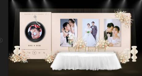 源文件下载【享设计】搜索编号：51180035074133730【韩式香婚礼迎宾区照片堆头美陈】