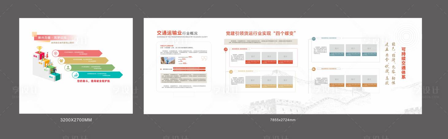 源文件下载【享设计】搜索编号：14140034980903954【交通运输展厅文化墙】