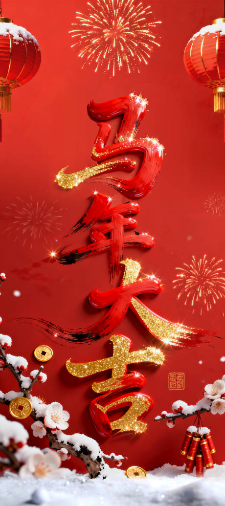 源文件下载【享设计】搜索编号：16630034965833243【马年大吉海报】