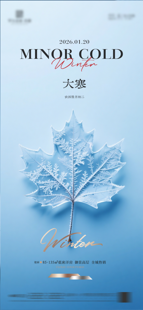 源文件下载【享设计】搜索编号：80500034861091424【地产大寒质感节气海报】