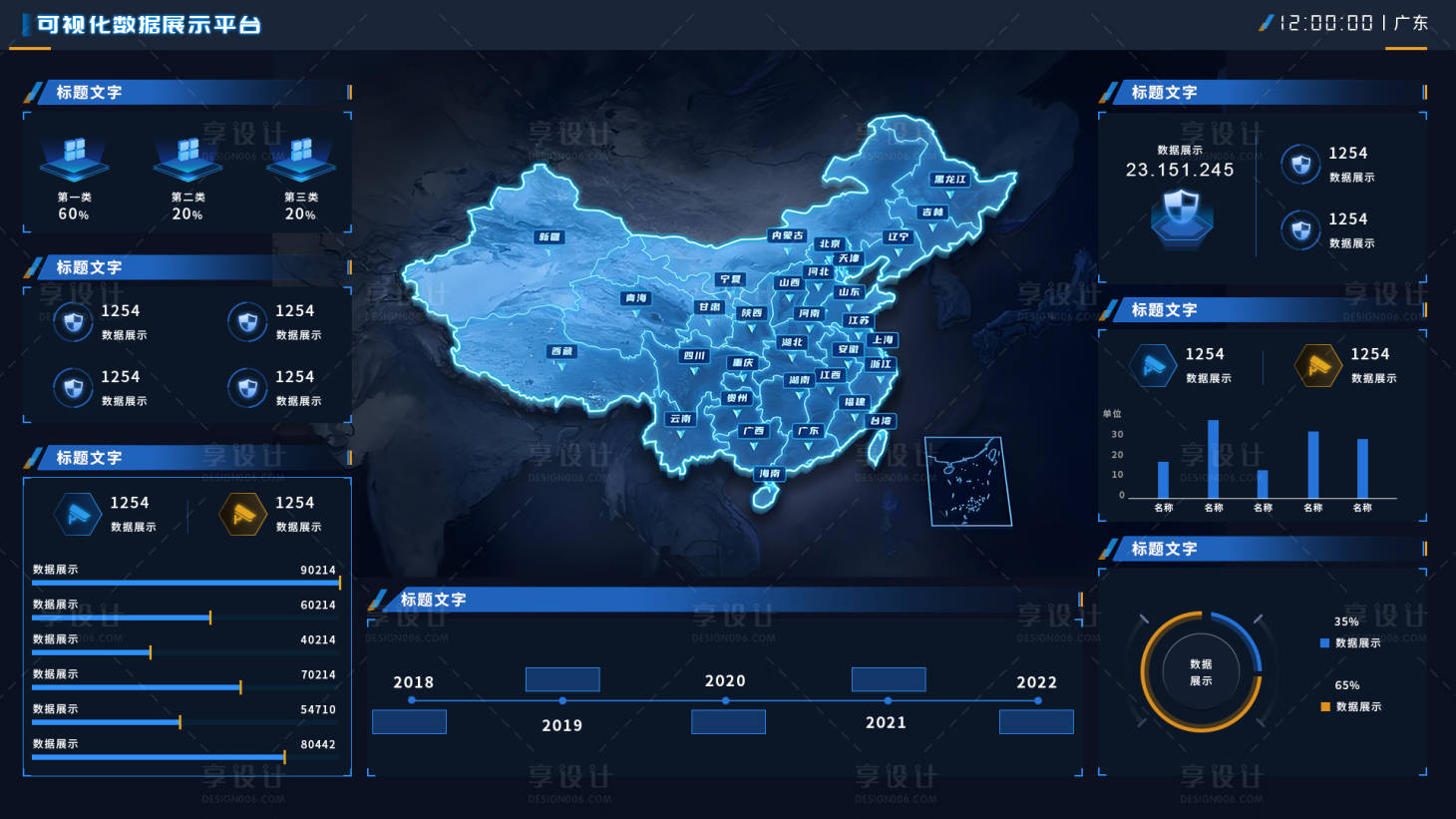 源文件下载【享设计】搜索编号：46460035161846757【科技感大数据可视化智能界面UI设计】