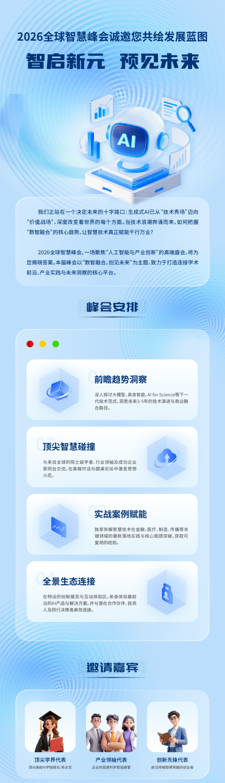 源文件下载【享设计】搜索编号：18180035095491359【2026智慧峰会邀请函活动长图海报】