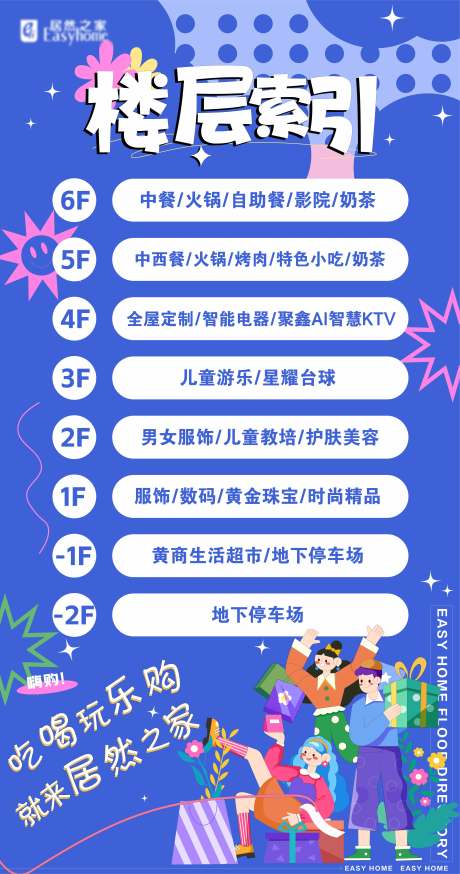 源文件下载【享设计】搜索编号：76680034843684222【商场电梯楼层指引海报】