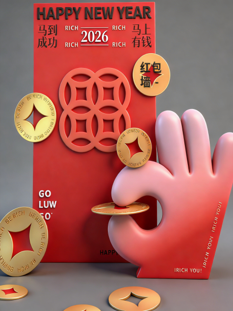 源文件下载【享设计】搜索编号：88410035284946627【马年国潮金币红包墙拍照打卡美陈】