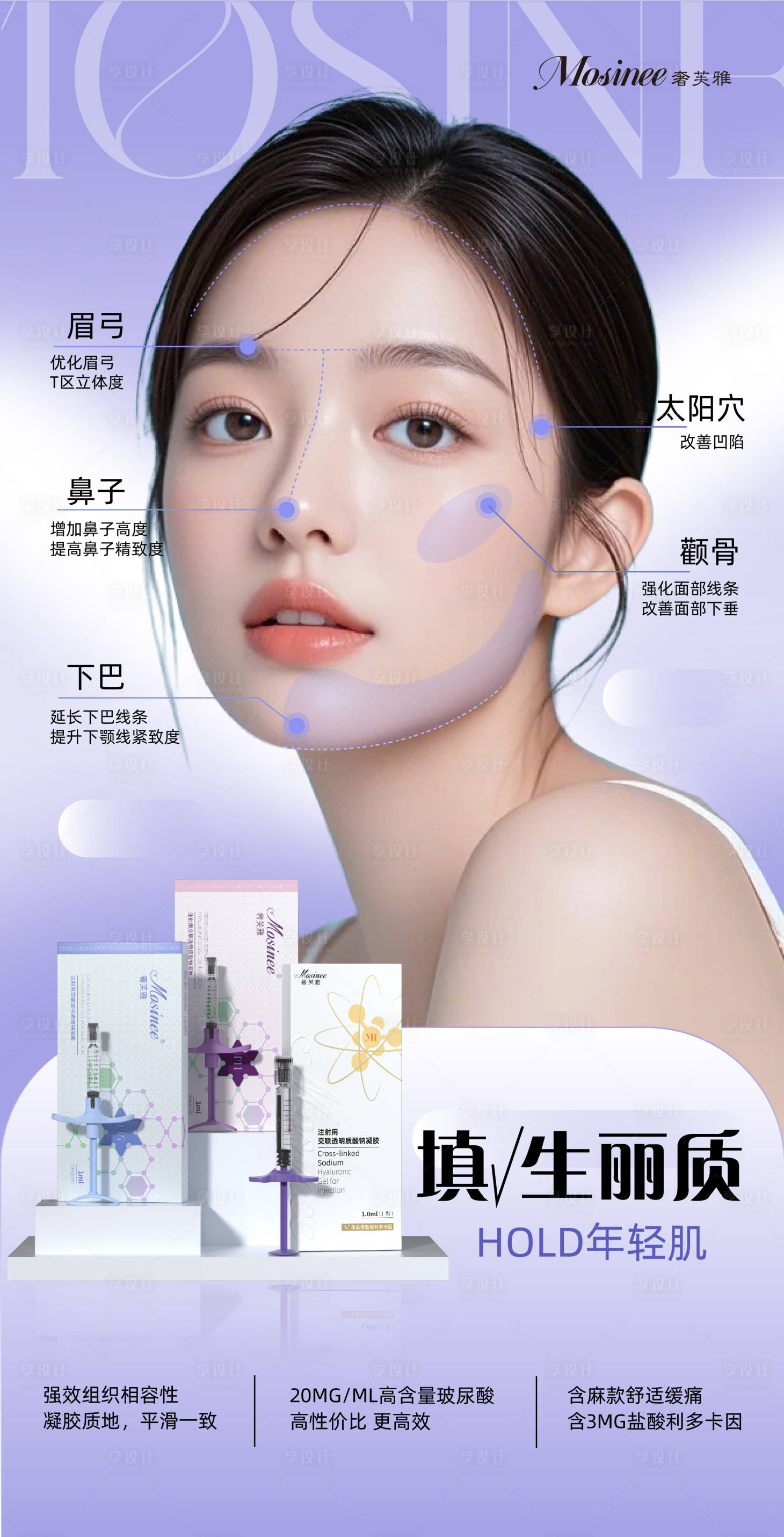 源文件下载【享设计】搜索编号：72100035235265901【医美玻尿酸 填充 轮廓固定早安图】