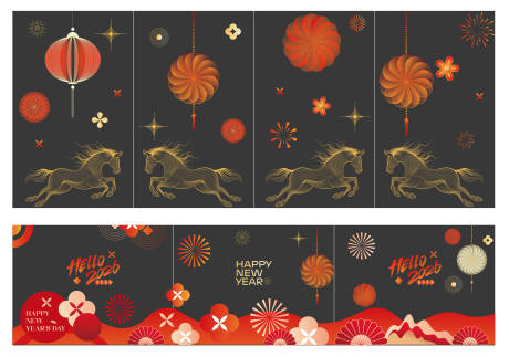 源文件下载【享设计】搜索编号：67800034877095651【马年玻璃贴贴纸】