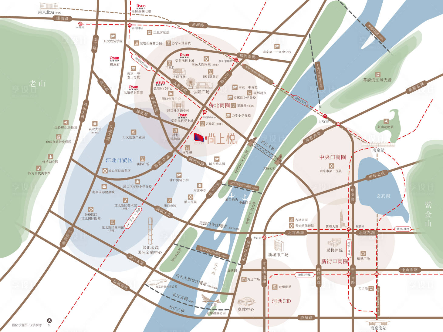 源文件下载【享设计】搜索编号：65730034826517251【南京浦口区位图】