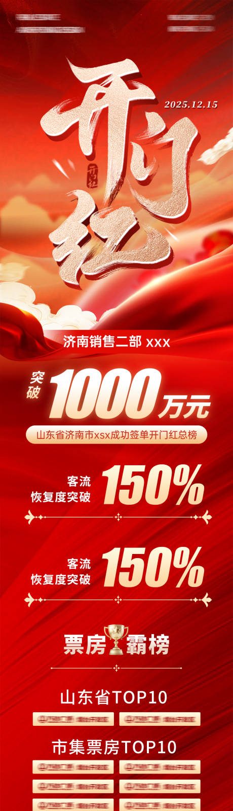 源文件下载【享设计】搜索编号：80930034821184991【开门红喜报长图海报】