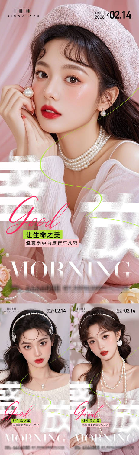源文件下载【享设计】搜索编号：26580035261843295【医美早安系列海报】
