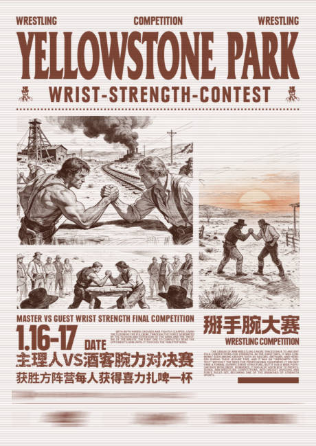 源文件下载【享设计】搜索编号：24990035075863898【美式复古西部荒野酒吧活动海报】