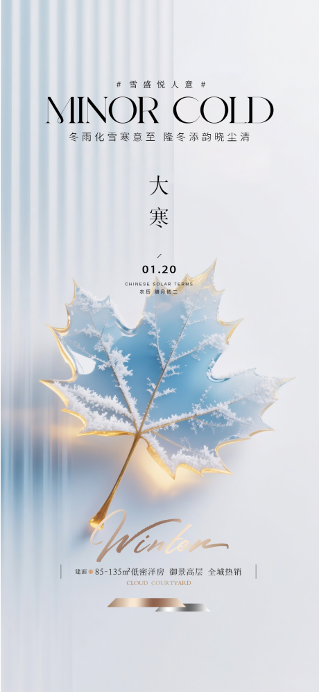 源文件下载【享设计】搜索编号：15530034874059510【大寒质感节气海报】