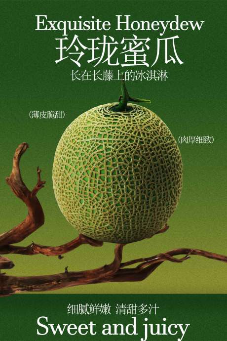 源文件下载【享设计】搜索编号：98110034811742554【哈密瓜水果宣传海报】