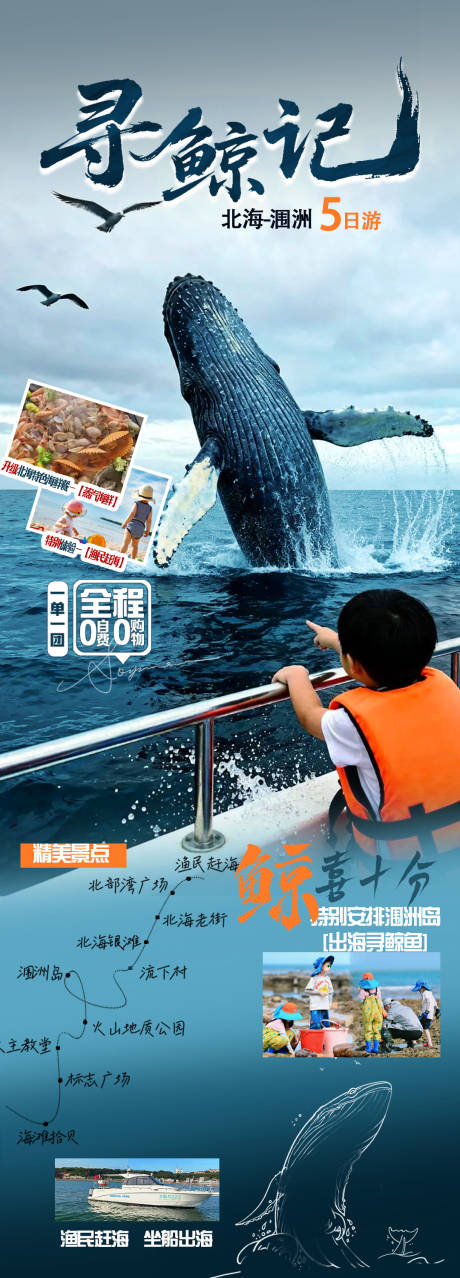 源文件下载【享设计】搜索编号：92590035265827595【海景旅游寻鲸记海报】