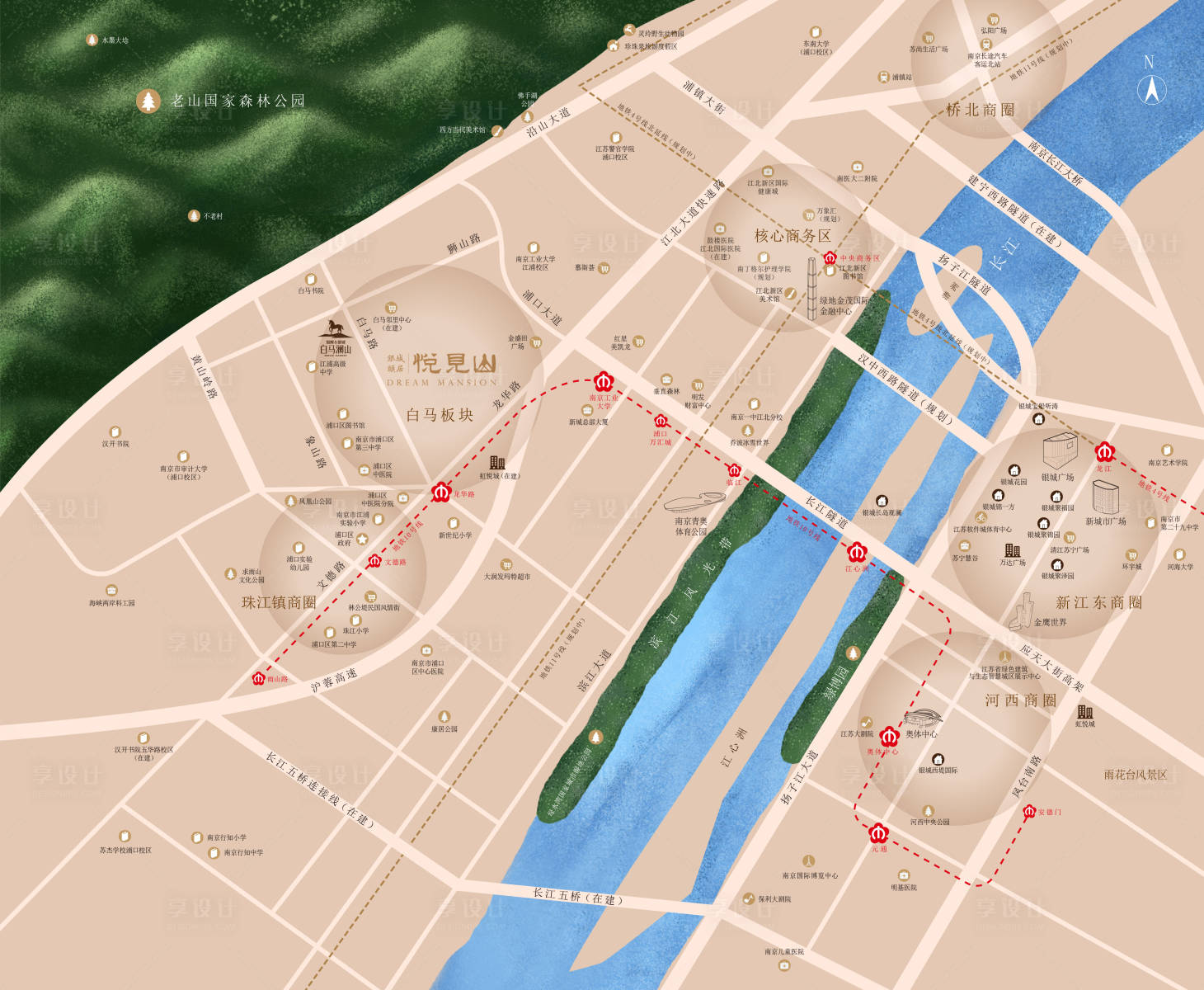 源文件下载【享设计】搜索编号：81620034826585019【地产区位图】