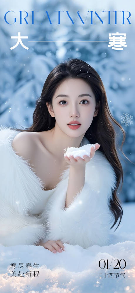 源文件下载【享设计】搜索编号：18940035036223414【医美大寒海报】