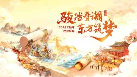 源文件下载【享设计】搜索编号：48090035091145336【马年国潮风主视觉KV】