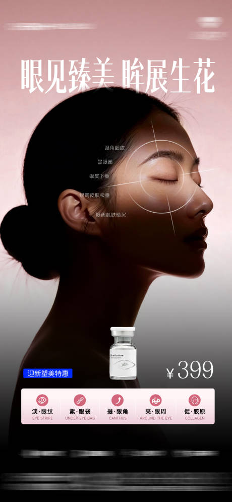 源文件下载【享设计】搜索编号：51660035009703706【医美眼周年轻化海报】