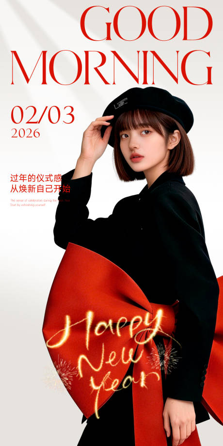 源文件下载【享设计】搜索编号：90230035053173968【医美过年日签海报】