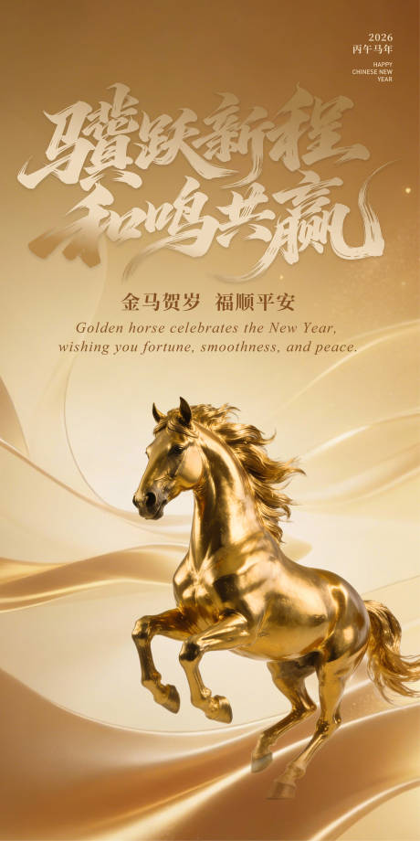 源文件下载【享设计】搜索编号：15490034929048958【马年金色海报】