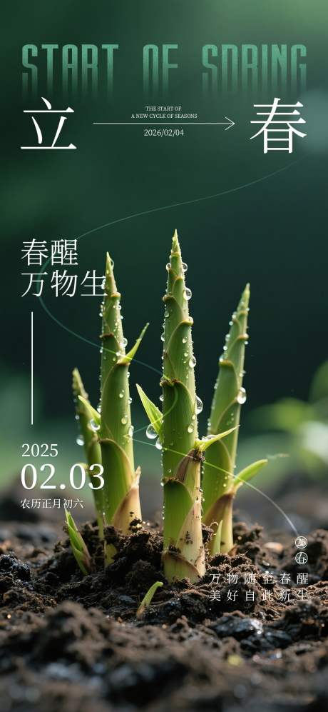 源文件下载【享设计】搜索编号：61320035107341543【立春节气海报】