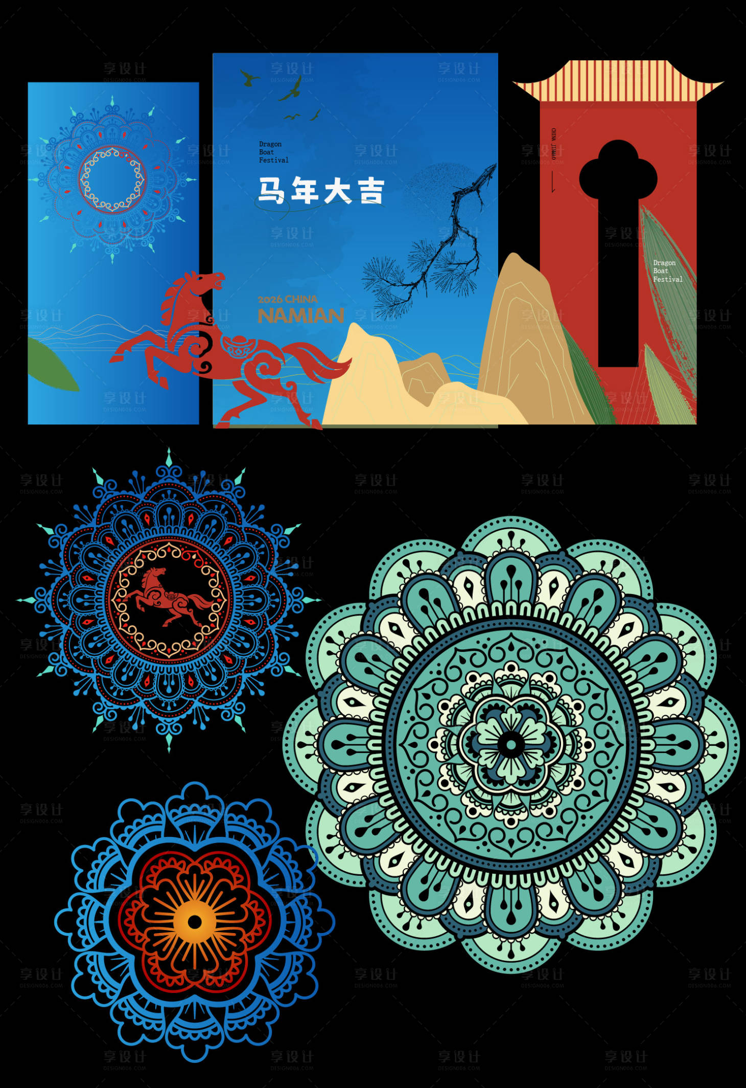 源文件下载【享设计】搜索编号：35760034886509307【马年图腾活动美陈】