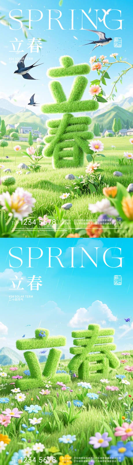 源文件下载【享设计】搜索编号：92260035030726694【立春节气移动端海报】