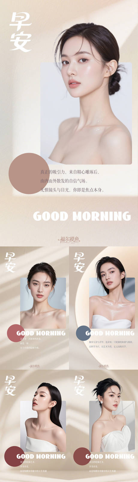 源文件下载【享设计】搜索编号：60760035261545110【医美早安浅色系列海报】