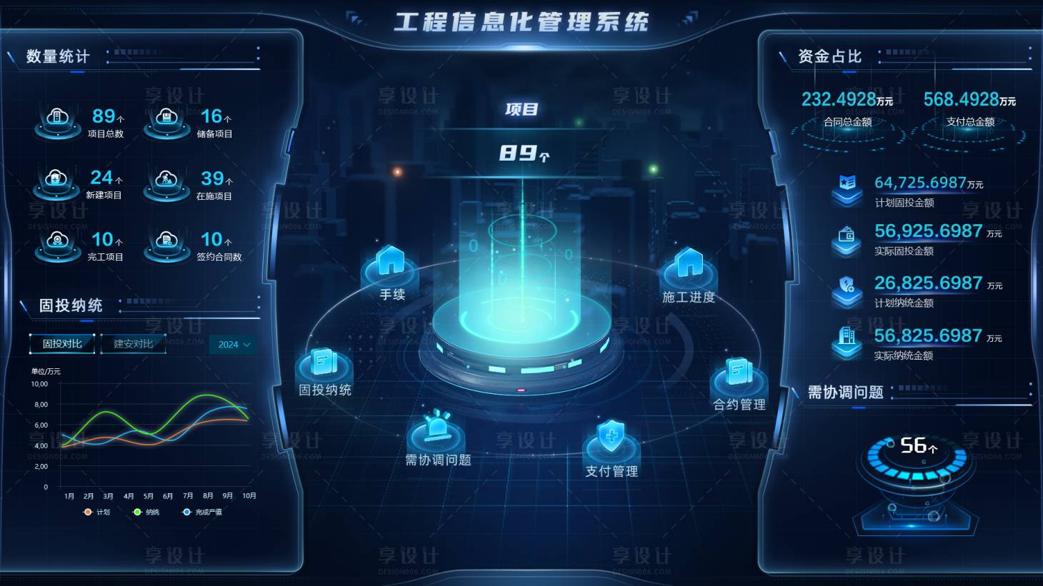 源文件下载【享设计】搜索编号：29330035158517897【科技感大数据可视化智能界面首页图片】